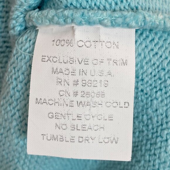Anthropologie Willow Knit Top Size L Aqua Blue Short Sleeve Button Front USA - Picture 8 of 10